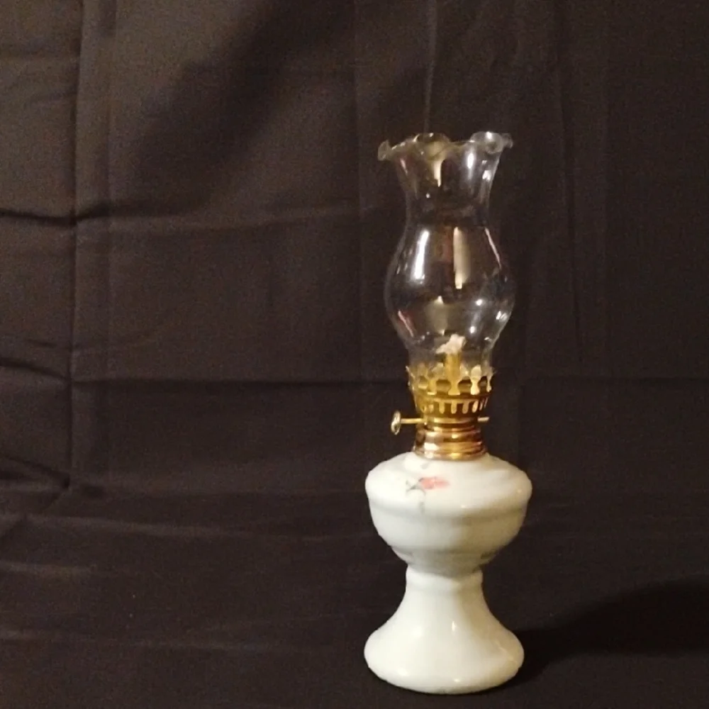 Vintage White and Gold Porcelain Lantern